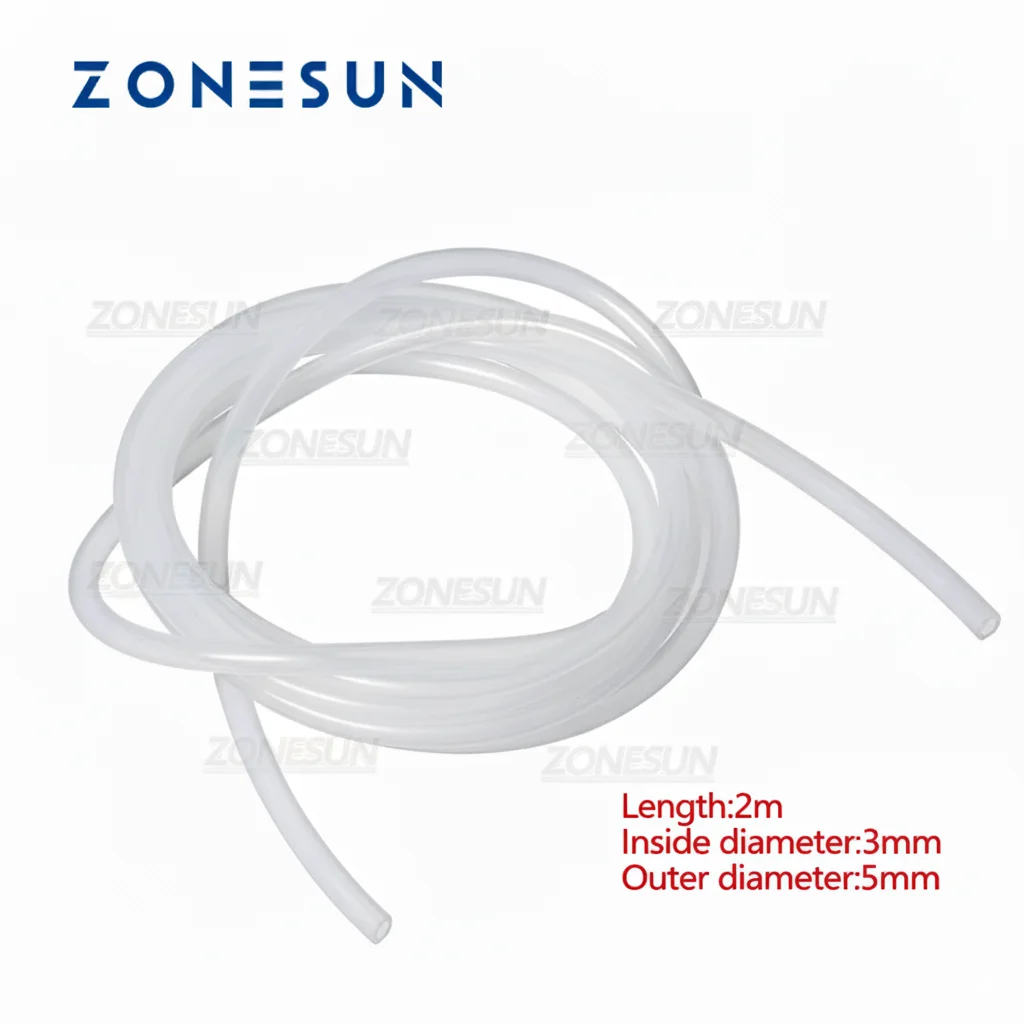 ZONESUN PJ-GZ3 실리콘 튜브 2m 길이 3mm 내경 액체 충전 기계용 고무 호스