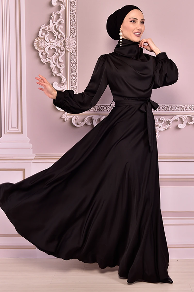 satin dress evening dress luxury clothing made in turkish turkish fashion muslim clothing 20220017