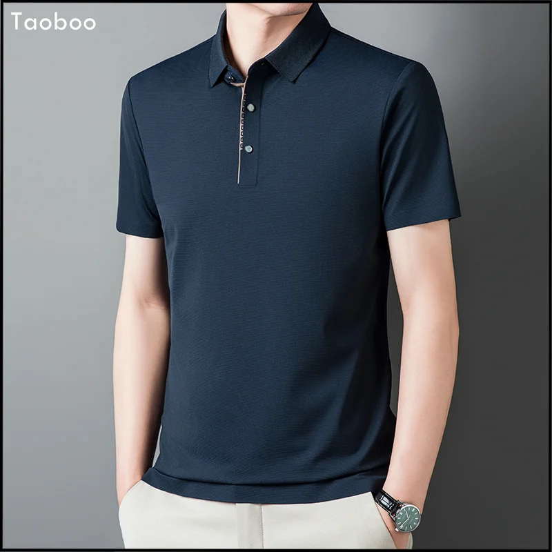 Taoboo Luxury Summer Men's Polo Shirt 2024 New Business Casual T-shirt Male Loose Fashion Vintage Style Soild Men's clothing