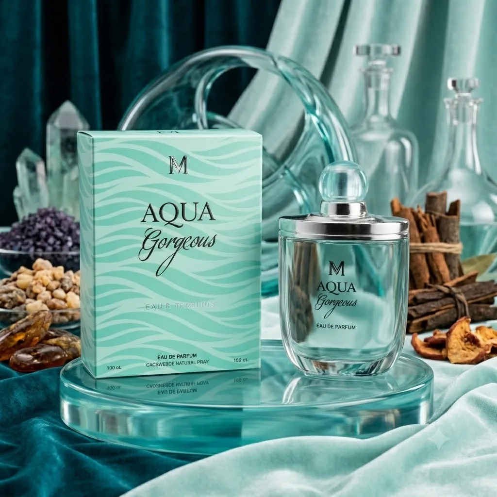 Aqua Gorgeous Pour Femme 100ml - Montage Brands. Parfum pour femmes Eau de Parfum de la famille des parfums floraux aquatiques frais, avec des notes de brise marine, de bergamote, de jasmin frais et de menthe douce.