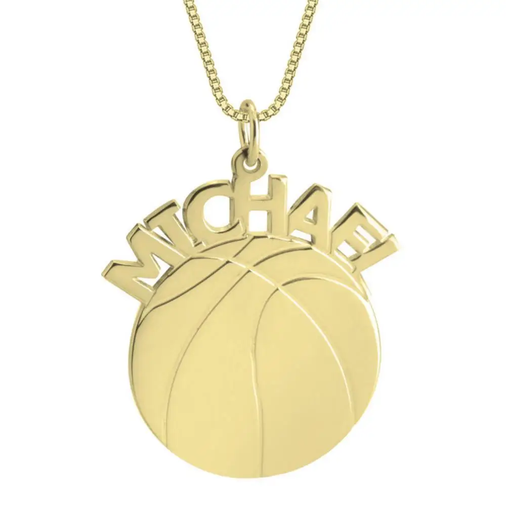 Custom Basketball Name Necklace Stainless Steel Jewelry Personalized Sports Pendant Unique Gift for Basketball Fans and Athletes