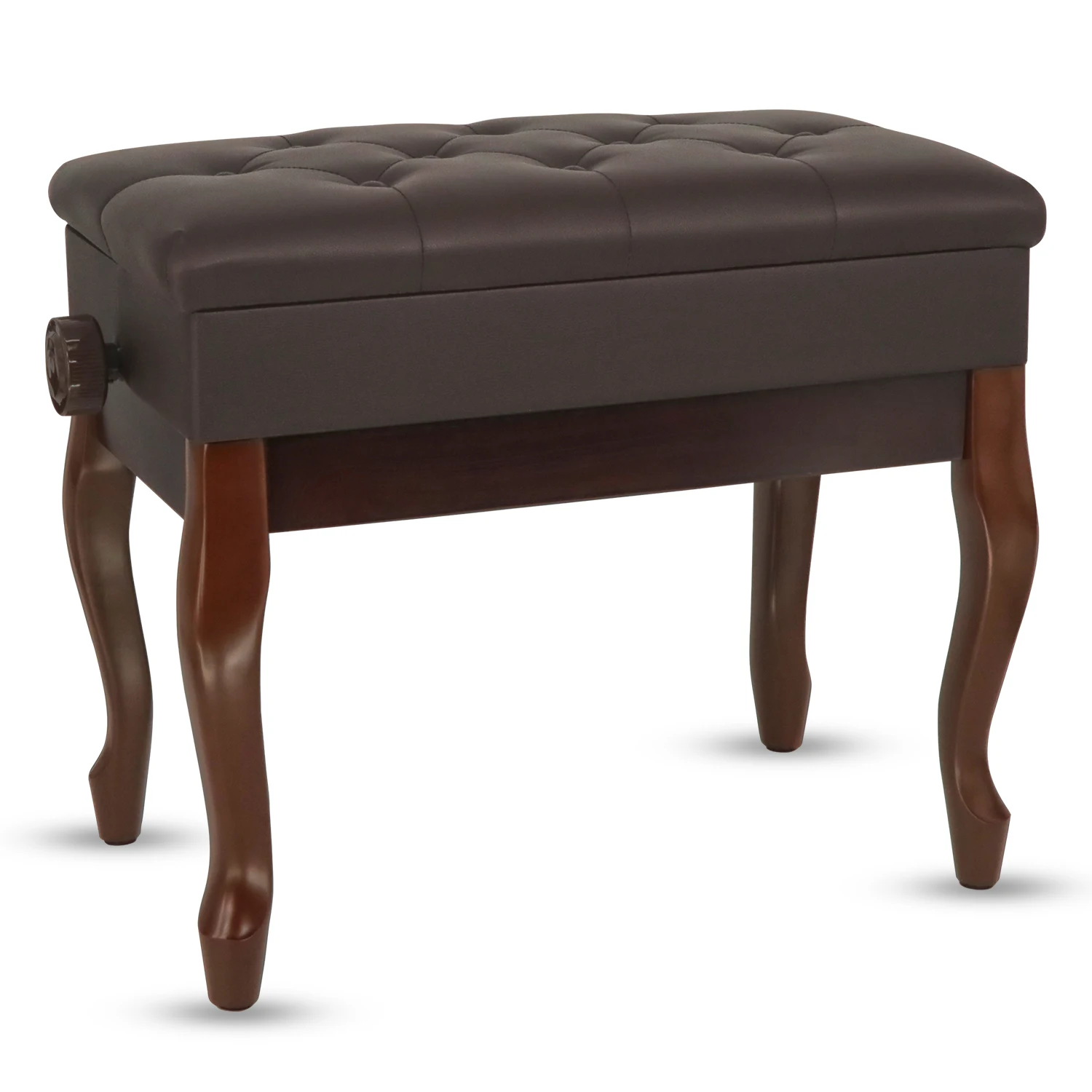

5 Core Piano Bench with Storage Wooden Adjustable Keyboard Stool Heavy Duty Padded Cushioned Seat PNB WD HD BR