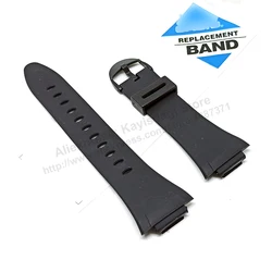 15mm Black Rubber Watch Band / Strap compatible Casio AQ-E10 , AQ-E10G , F-E10 , F-E10G