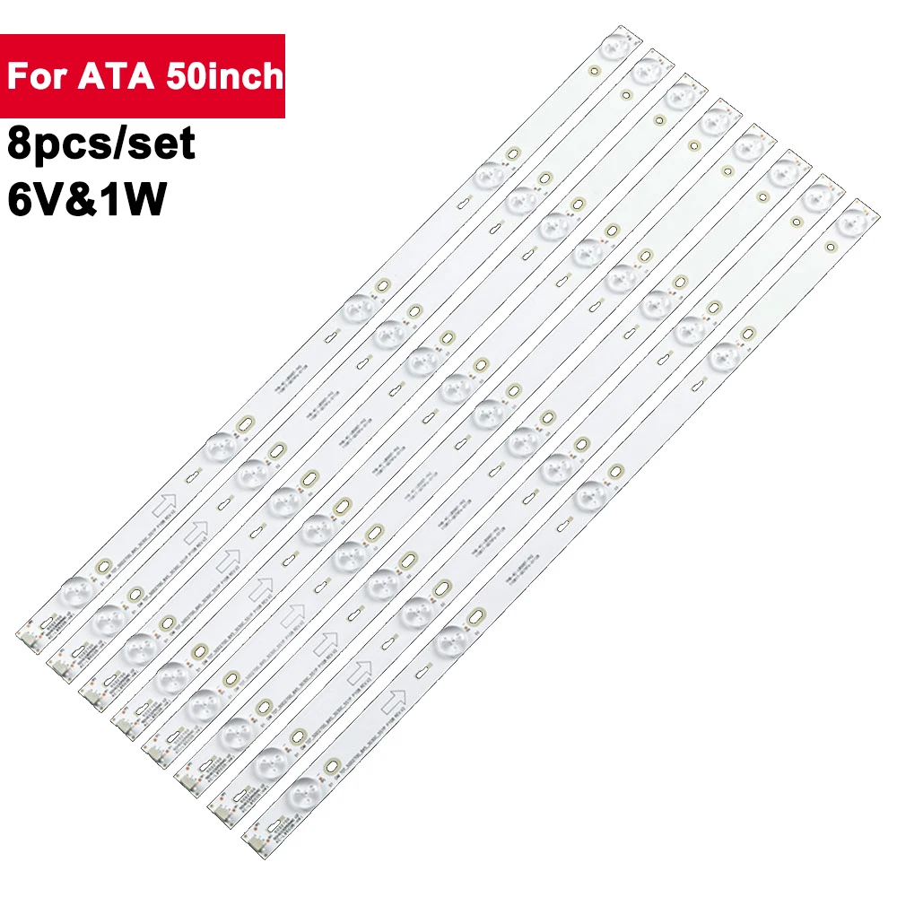 

480mm 8pcs/Set 6V LED TV Backlight For ATA 50inch OEM50LB01_LED3030_V1.1 Light Strip TV D50A710 D50A810 50S100 L50F3800A