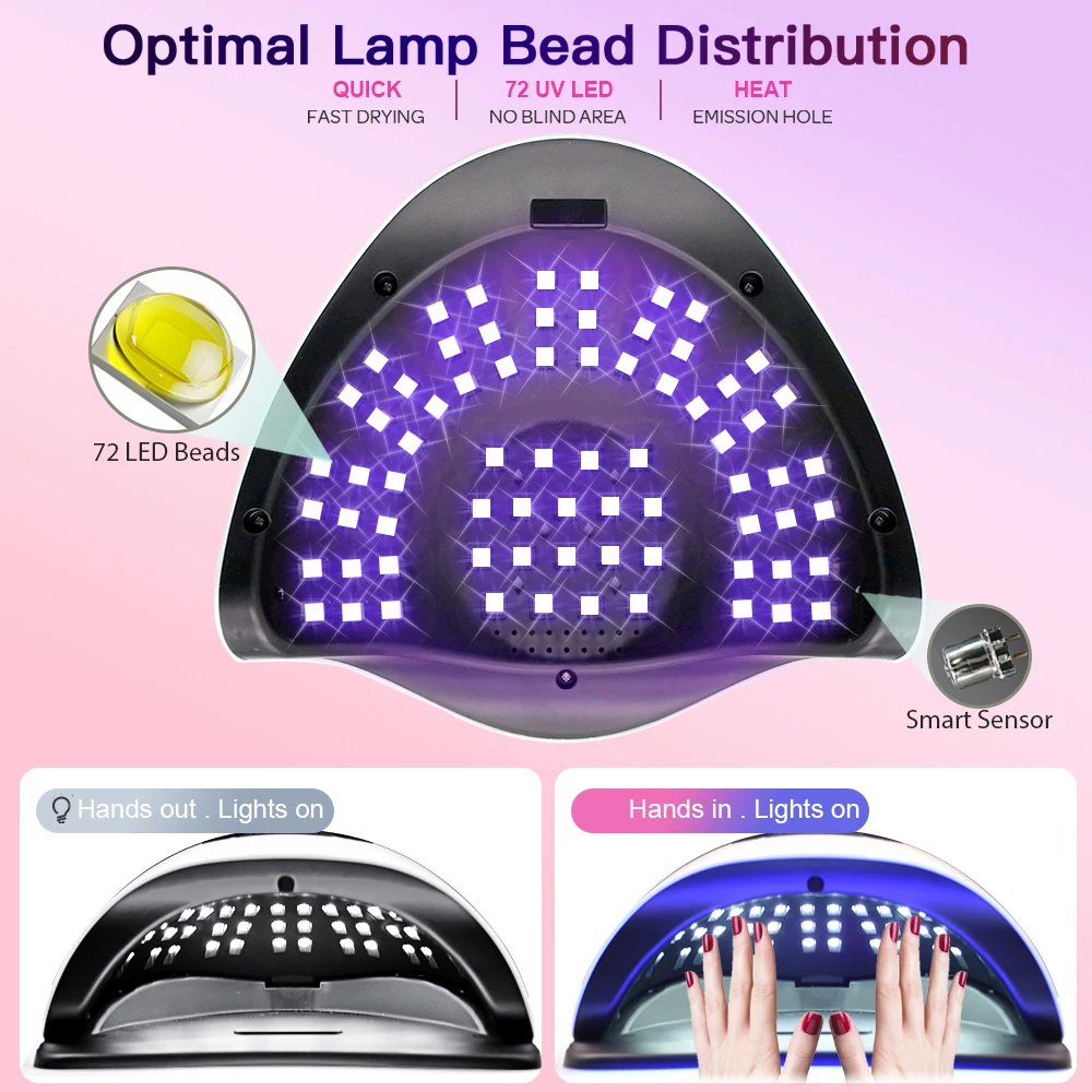 X19 MAX-Lampe de séchage UV LED professionnelle pour vernis à ongles, N64.72, perles à durcissement rapide