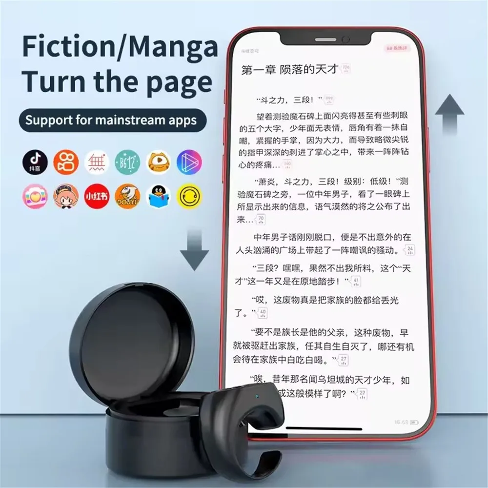 FANGTUOSI Ring Bluetooth Fernbedienung Fingertip Selfie Video Controller Automatische Page Turner Browsing Für Handy TikTok