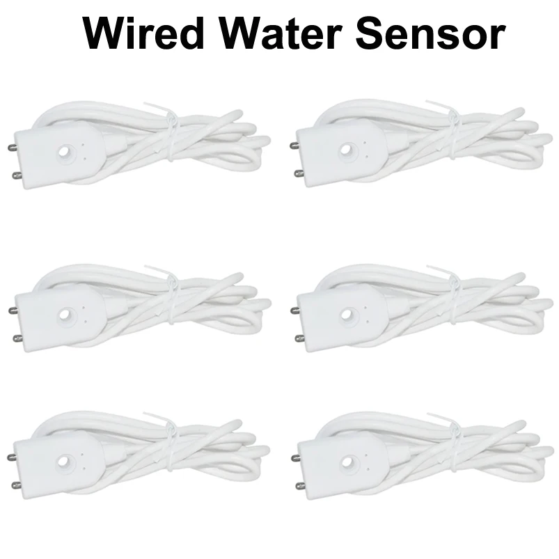 Image of 1/2/3/4/5/6 Stück Kabelgebundener Wasserleck-Alarmmelder Wassersensor Normalerweise offenes Kabel mit zwei Metallstangen 12-24V für Hausgebrauch
