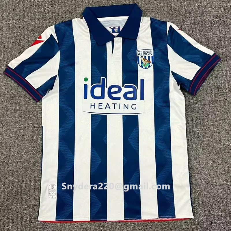 

2024/25 Bromwich Albion Home Белая быстросохнущая одежда Рубашки Training West