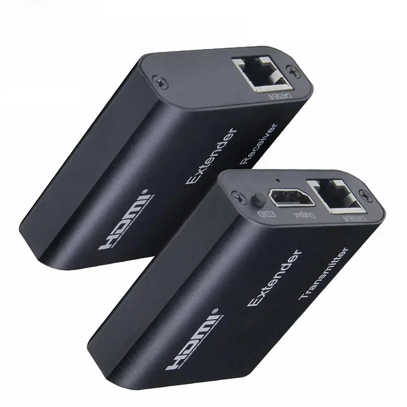 Przedłużacz HDMI 4K przez pojedynczy kabel RJ45 Cat5e/6 do 120M z wyjściem audio kontra przedłużacz HDMI Ethernet 1080P 60M do PC, laptopa, DVR, TV — zdjęcie produktu 7