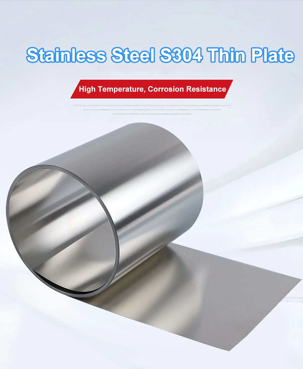 1 Meter 304 Stainless Steel Foil Strip Steel Foil Roll Width 100mm 200mm Thin Plate Thick 0.01/0.02/0.03/0.04/0.05/0.06 - 1mm