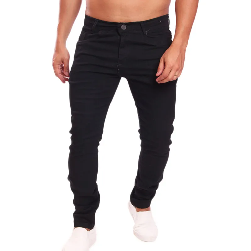 Calça masculina skinny preto com lycra cintura médio sem rasgada Ref: 0130