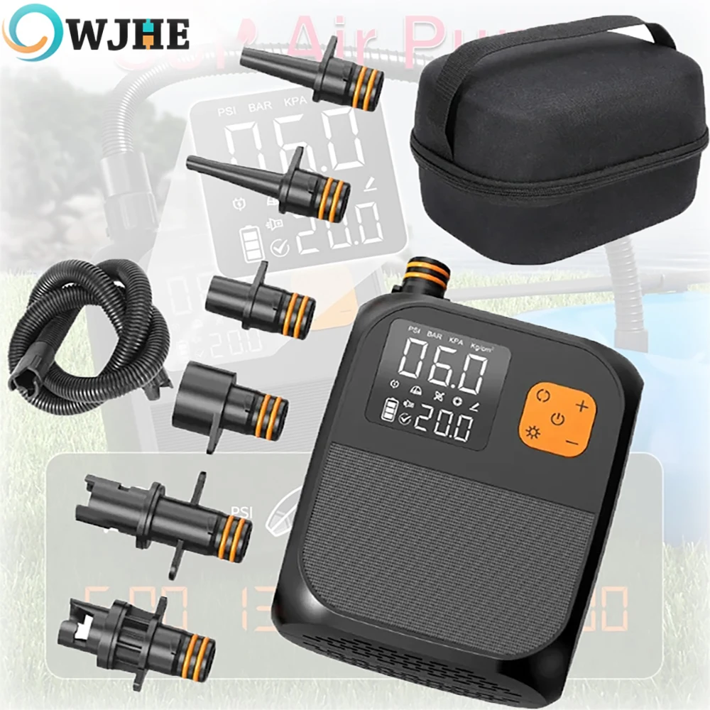 Bomba Eléctrica de Pantalla Táctil OWJHE de 8000 mAh, Bomba SUP de 20 PSI, Inflador de Dos Etapas, Ideal para Kayaks, Velas, Equipos Eléctricos SUP