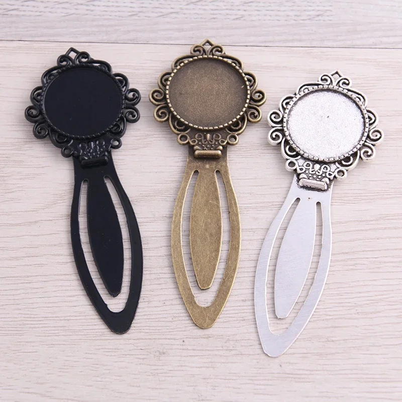 SWEET BELL 5 sztuk trzy kolory 20mm Cameo stalowe okrągłe zakładki wzór Cabochon ustawienia biżuteria pusty urok — zdjęcie 2