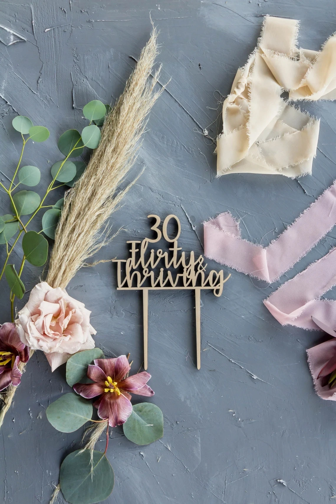 thirty flirty and thriving cake topper - 30th birthday cake topper - 30th birthday - flirty cake topper - 30 cake topper - girl