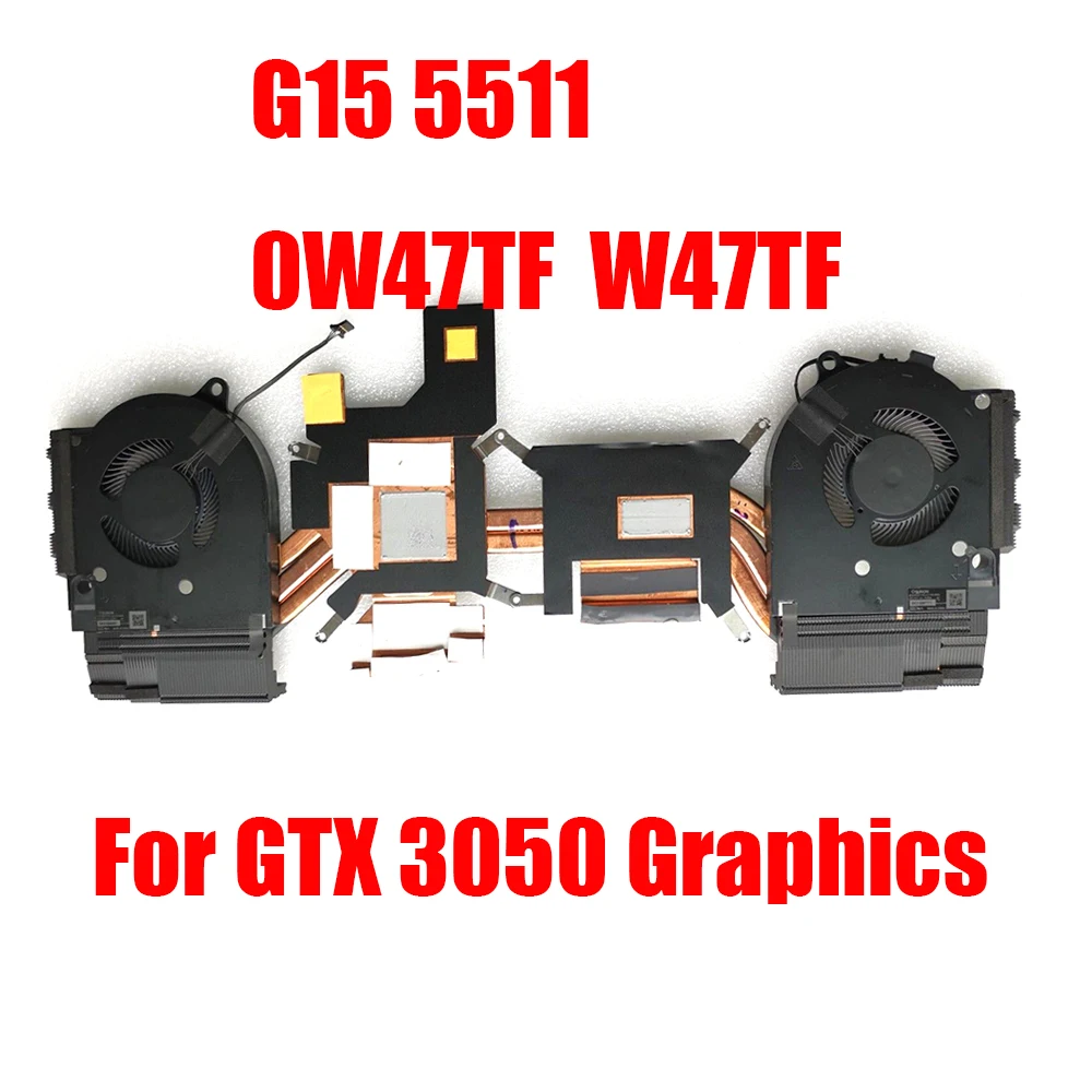 Heatsink&Fan For DELL G15 5511 0CD2W3 CD2W3 AT36L002ZS0 For RTX 3060 Graphics 0W47TF W47TF AT3K5001ZCL For GTX 3050 Graphics New view 2
