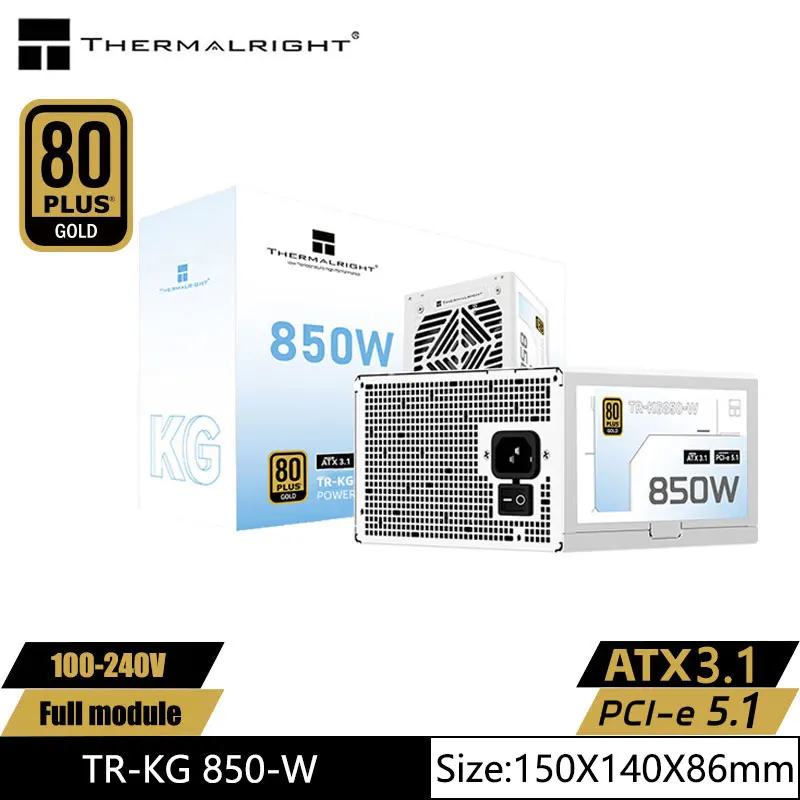 

Thermalright TR-KG850-W White ATX3.1 Fully Modular Gold Medal Case Power Supply/voltage 100-240V / 750 / 850W supports PCI-E5.1
