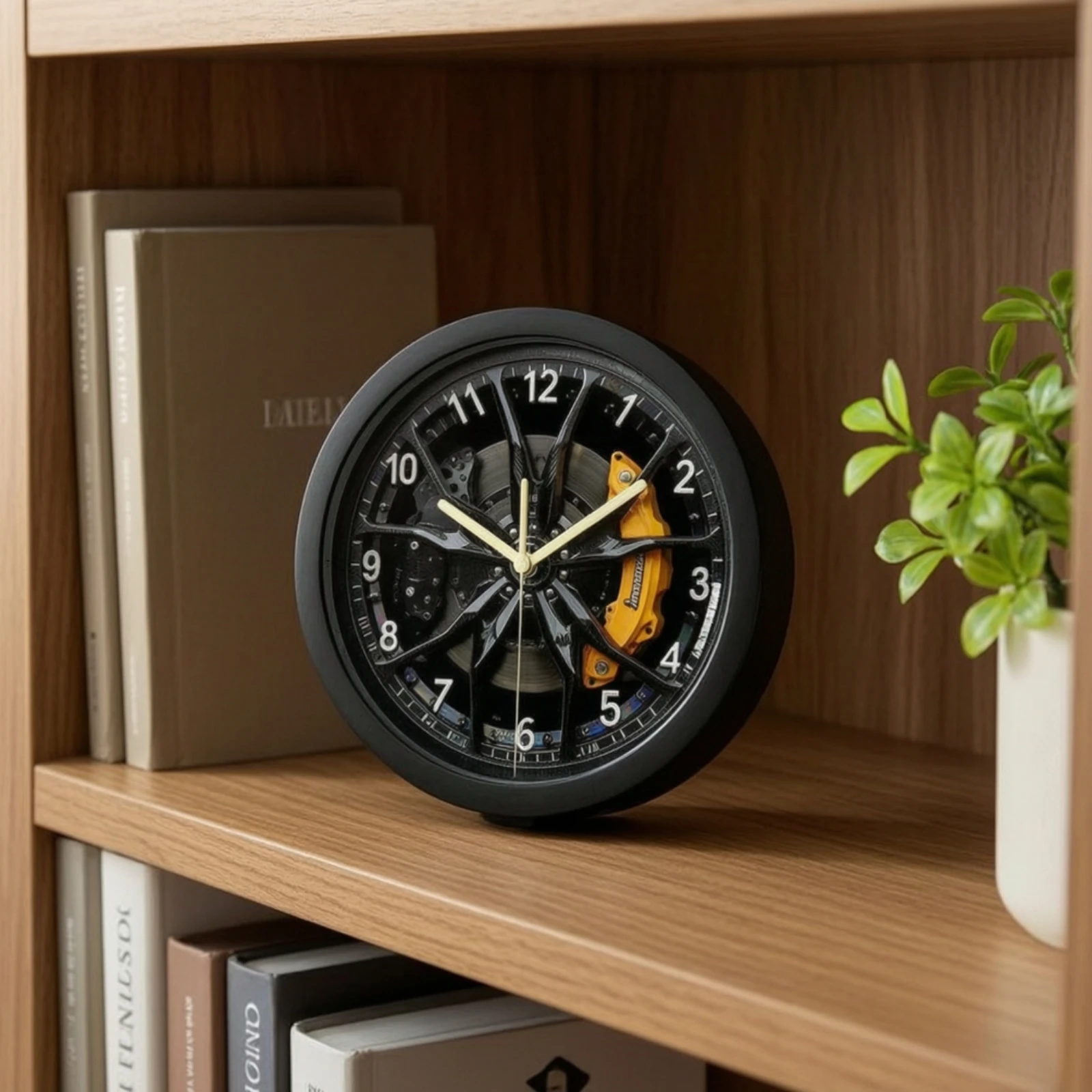 Tire Shape Dual‑use Clock Wall Table Mount Mute Silent Clock Decorative Wall Clock for Living Room Bedroom Desktop Decoration