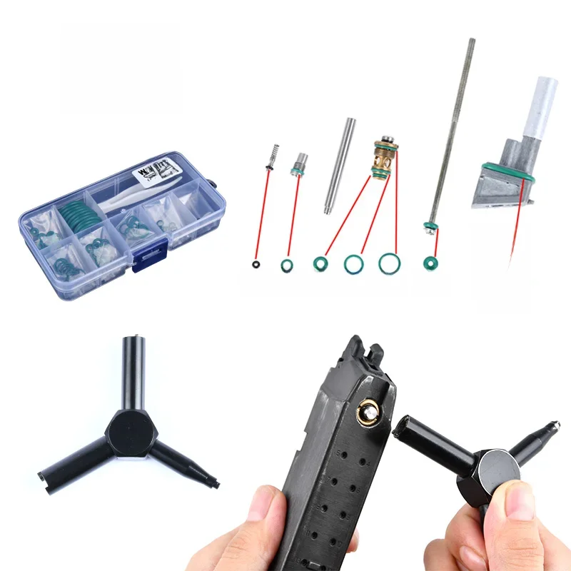 Pistolet à joint torique en caoutchouc fluoré pour Magazine tactique Airsoft, pour GBB Marui TM Glock 17 jeux de joints d'étanchéité en Silicone plat vert