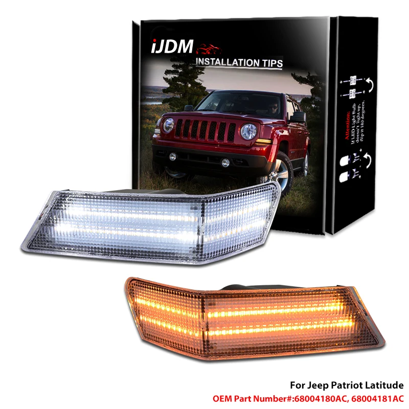 For Jeep Patriot Latitude North Front Driver Side Parking DRL/Amber Turn Signals Lights Marker Light Lamp Assemblies 2007-2017