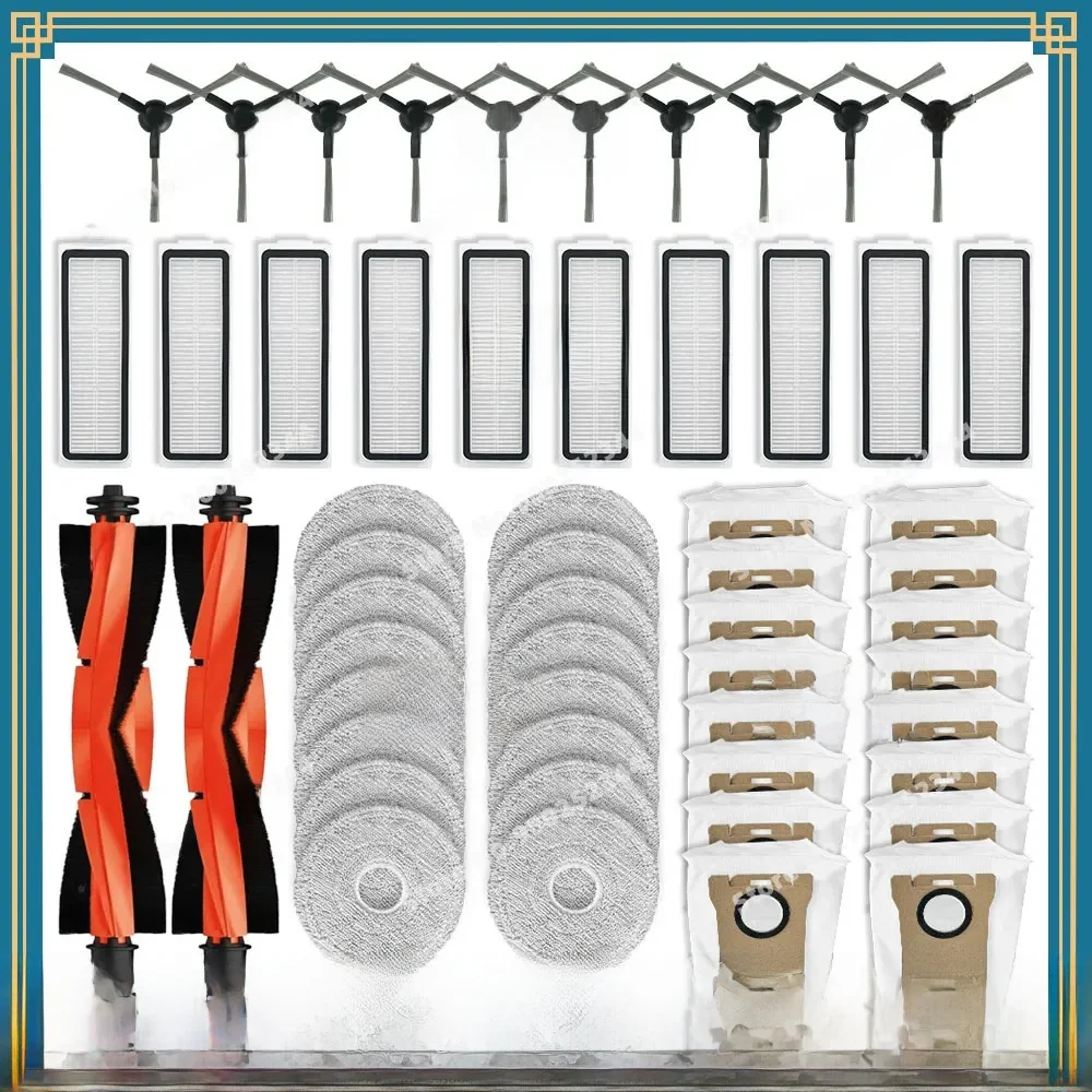 Kompatybilny dla ( Xiaomi Mijia Omni M30 D102 / X20 Pro D102GL / X20 Max D109GL ) części zamienne filtr Hepa główna szczotka boczna Mop szmatka worek na kurz akcesoria materiały eksploatacyjne — zdjęcie 2