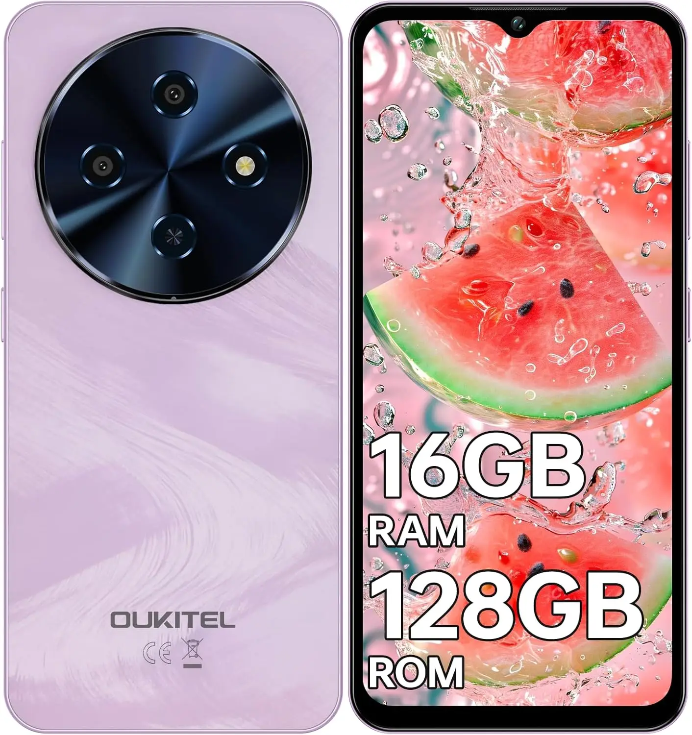 OUKITEL C5 Phone Unlocked, 6.52" Waterdrop Display,5000mAh Battery Android Phones,16(4+12) GB RAM+128GB/TF 1TB ROM Cell Phone