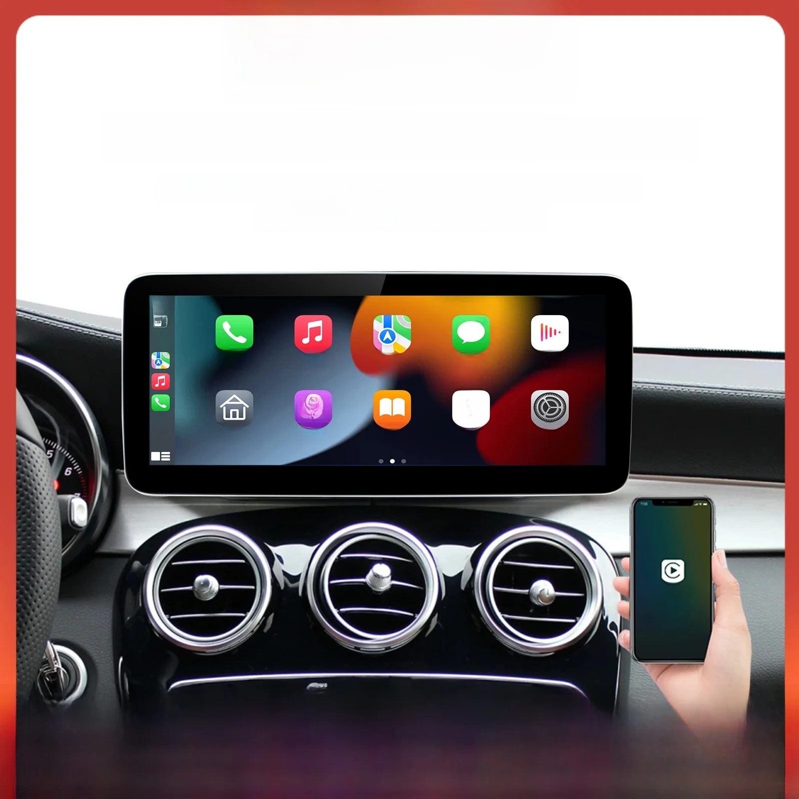 Drahtloser Carplay/Android Auto 12,3'' Touchscreen Multimedia Radio Receiver für Mercedes Benz GLA CLA GLC GLK ML W205 W176 C117