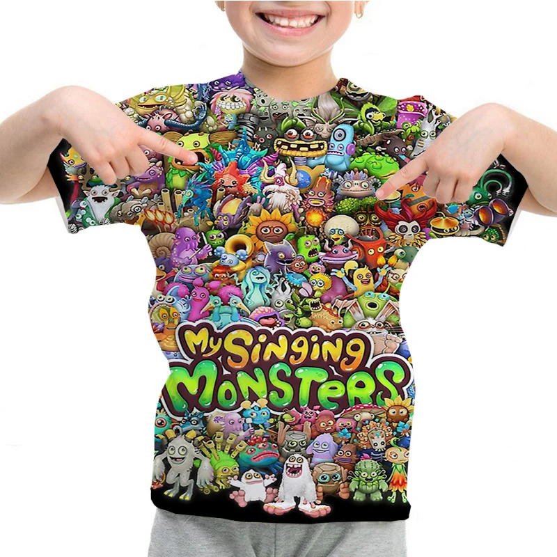 My Singing Monsters 3D Print T-shirt Boys Girls Summer 3D Cartoon Anime T Shirt O-neck Casual Tshirts Short Sleeve Children Tops