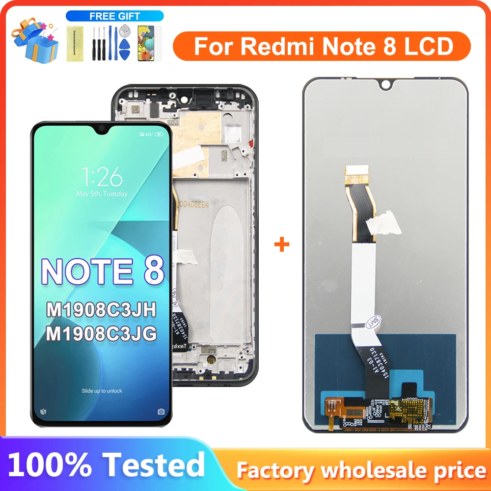 100% Test High Quality Touch Screen For Xiaomi Redmi Note 8 LCD Display Digitizer Assembly For Redmi Note8 Display Replacement