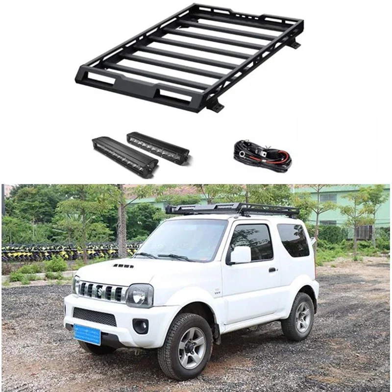 Voor Suzuki Jimny JB33 JB43 1998-2018 Imperiaal Auto Top Bagage Cross Bar Rail Dozen Mand Hoge Kwaliteit aluminium Withled - afbeelding 2