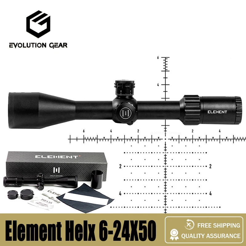 ELEMENT Optics HELIX 6-24X50 FFP First Focal Plane Riflescope w/ Zerostop 30mm Tube APR-2D MRAD Reticle Rifle Scope Sight Luneta