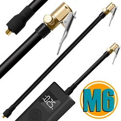 GIE.TOP M6 Mini Air Inflator Tubo Schrader Deflatable Mangueira De Borracha Preta US Pneu Válvula Bloqueio no Adaptador para Moto Carro