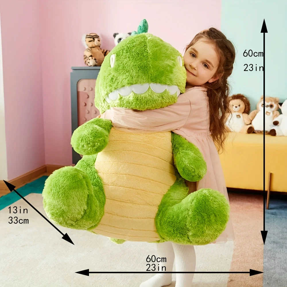 Ikasa grande dinossauro brinquedo de pelúcia animal, gigante t-rex bonito 23 "jumbo brinquedos macios, enorme tamanho grande fofo pelúcia gordo plushie, presentes