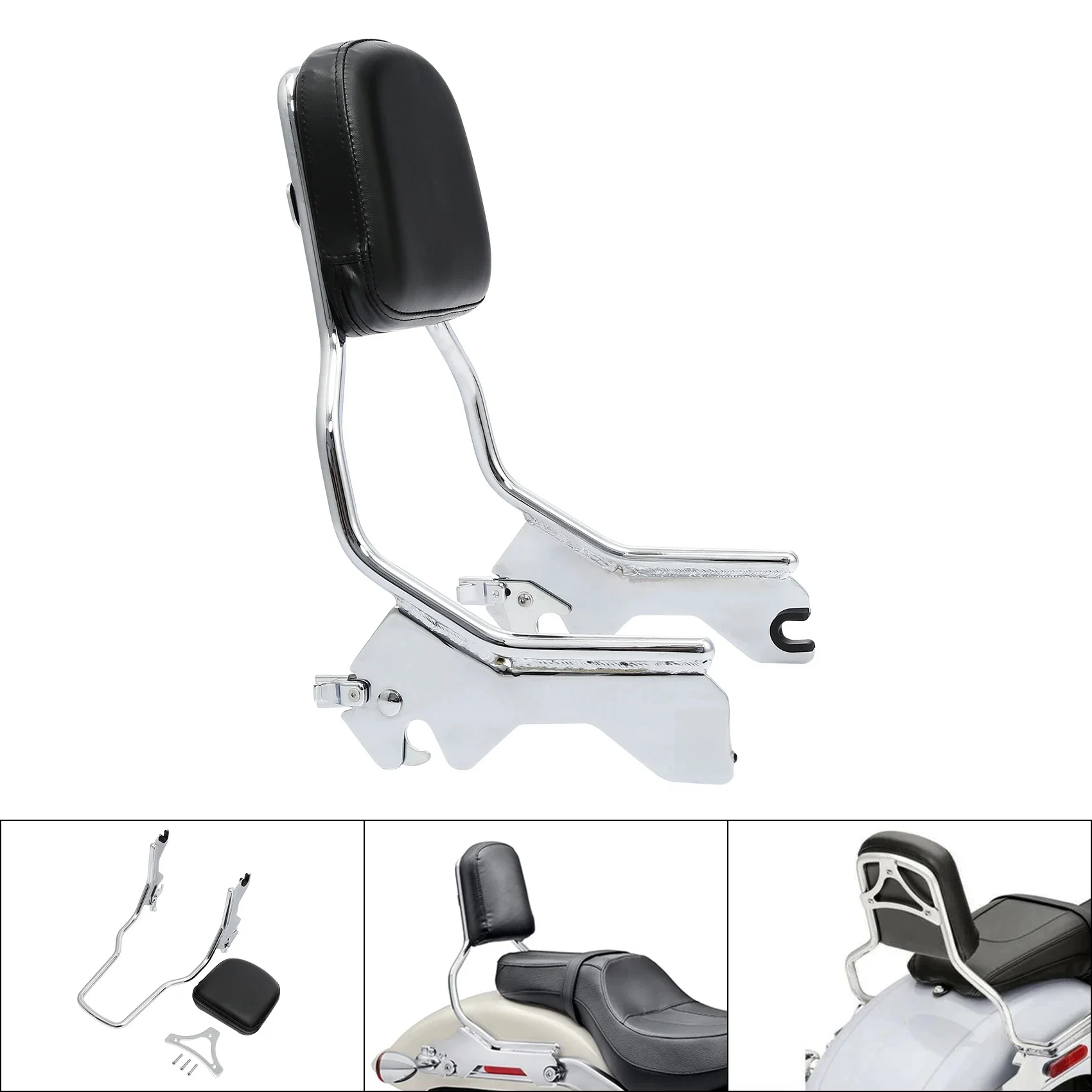 Motorfiets Sissy Bar Rechte Rugleuning Met Kussen Voor Harley Low Rider Sport Glide FXLR FXLRS FLSB 2018-2025 2021 2022 2023 2024 - afbeelding 2