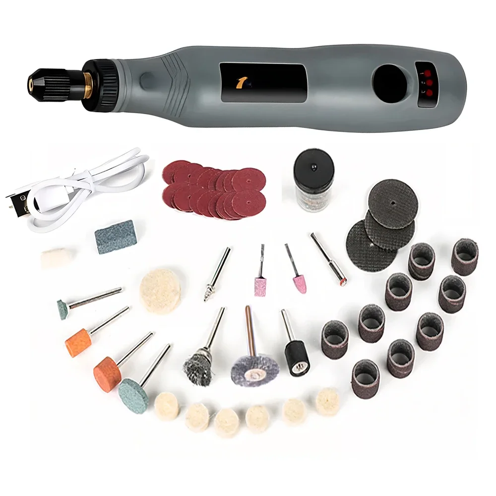 Cordless Rotary Tool Handheld Mini Drill 3-Speed Power Rotary Tool 3.7V for Jade Polishing Drilling Engraving Cutting