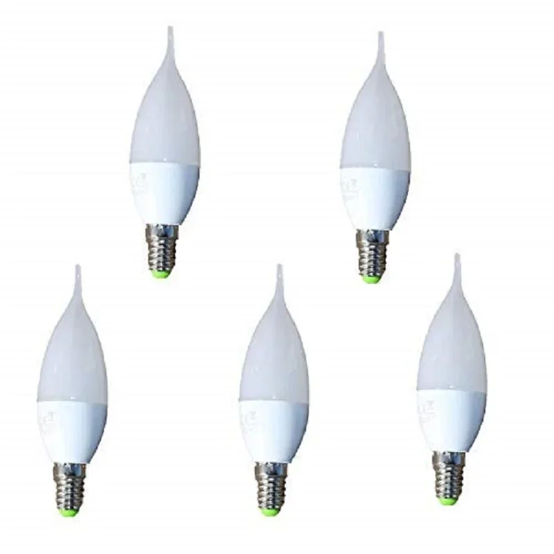 Bombilla led tipo llama 6w 220-240v e14 4200k 5 (pacote)