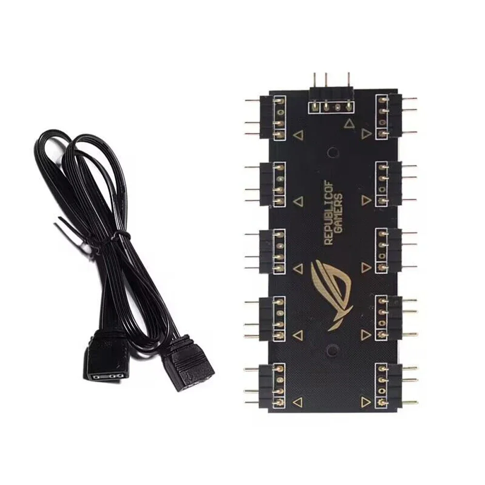5V 3 Pin ARGB RGBW Cable ASUS AURA SYNC RGB 10 Hub Splitter SATA Power Extension Adapter LED Strip Light PC RGB Fan Cooler