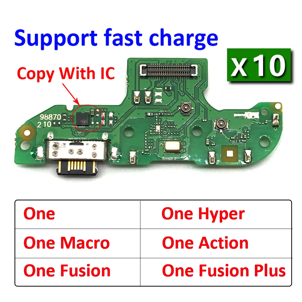 

10Pcs USB Charging Port Dock Charger Plug Connector Board Flex Cable For Motorola Moto One Action Vision Hyper Macro Fusion Plus