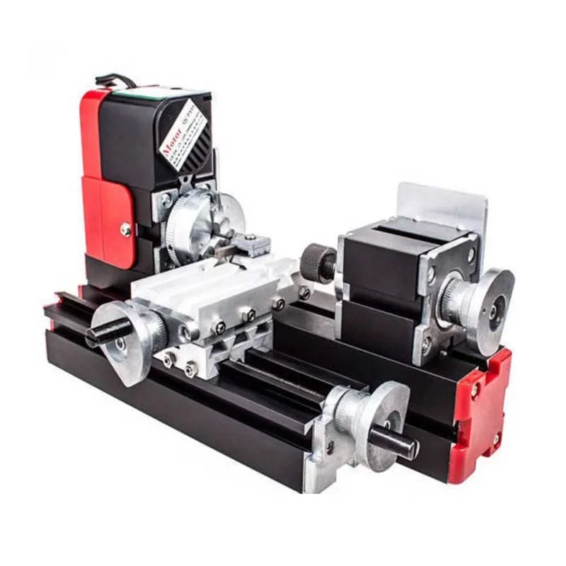 DIY Tool Big Power Mini Metalen Roterende Draaibank, 24W 20000rev/min Motor, Een Set Miniatuur Metalen Multifunctionele Machine - afbeelding 2