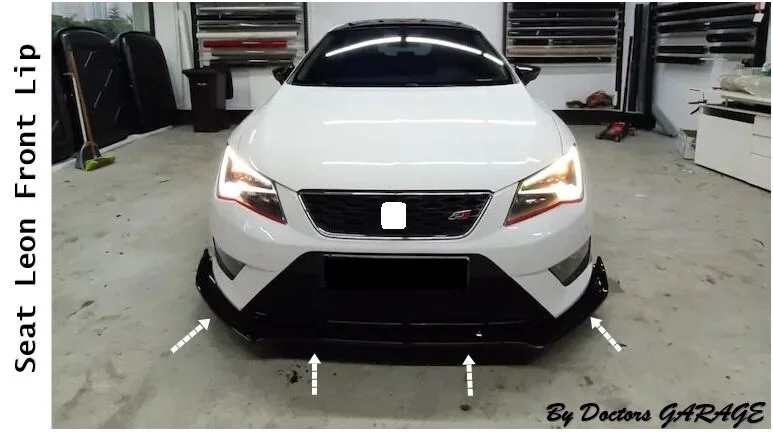 Front Bumper Attachment For Seat Leon 2013 2014 2015 2016 2017 2018 2019 Lip  Universal Car Auto Accessory  3 Pcs Body Kit