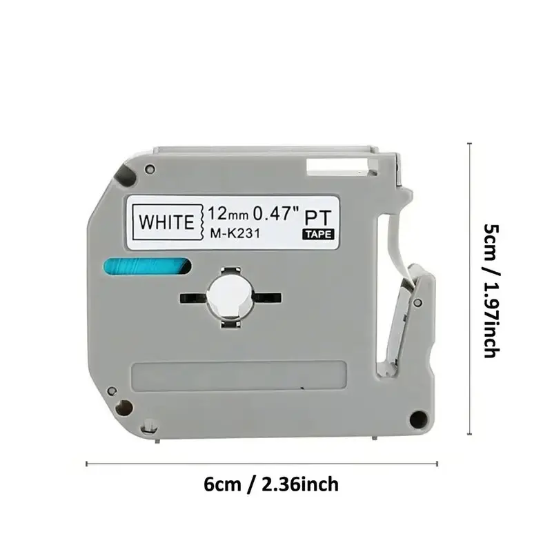 1PCS 9/12mm MK231 Label Tapes M-K231 MK-231 MK131 MK631 Compatible Brother P-Touch PT65 PT70 PT85 PT90 PT80 PT100 Label Maker