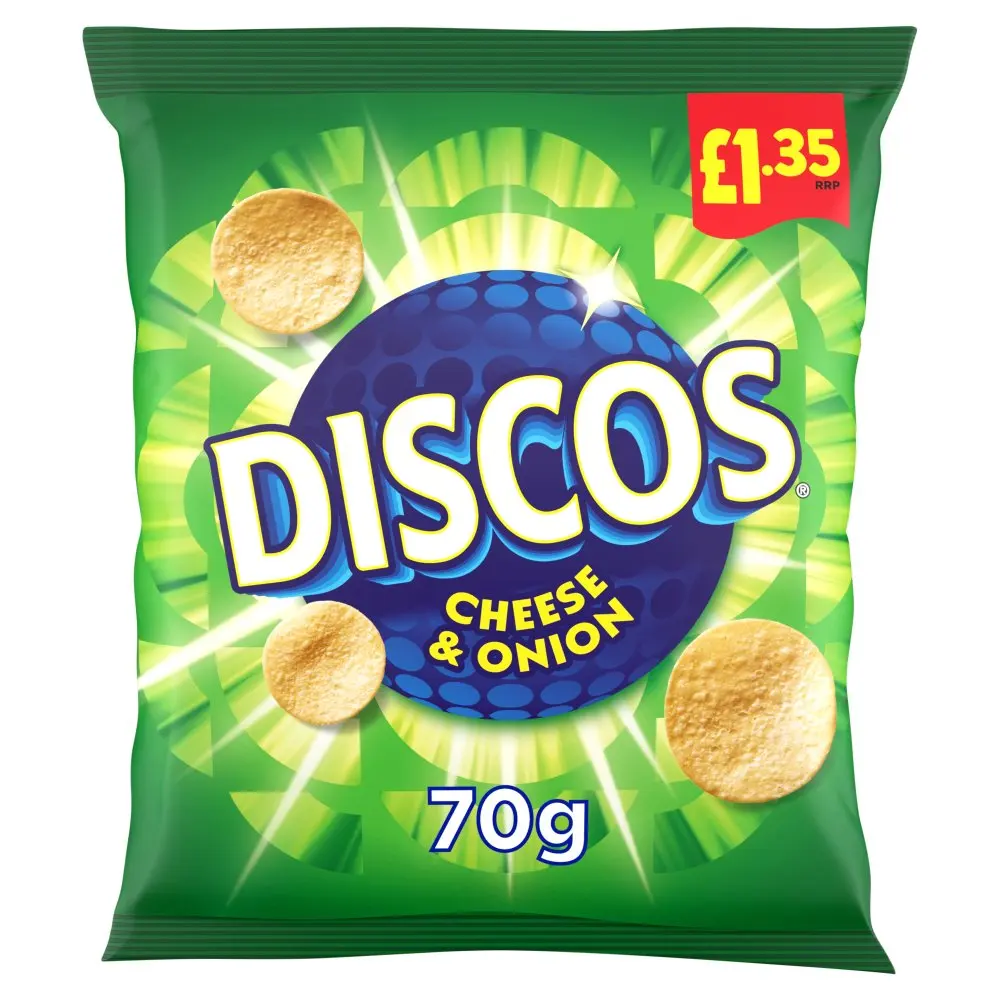 Discos Cheese & Onion Crisps  pack of 16 x 70g
