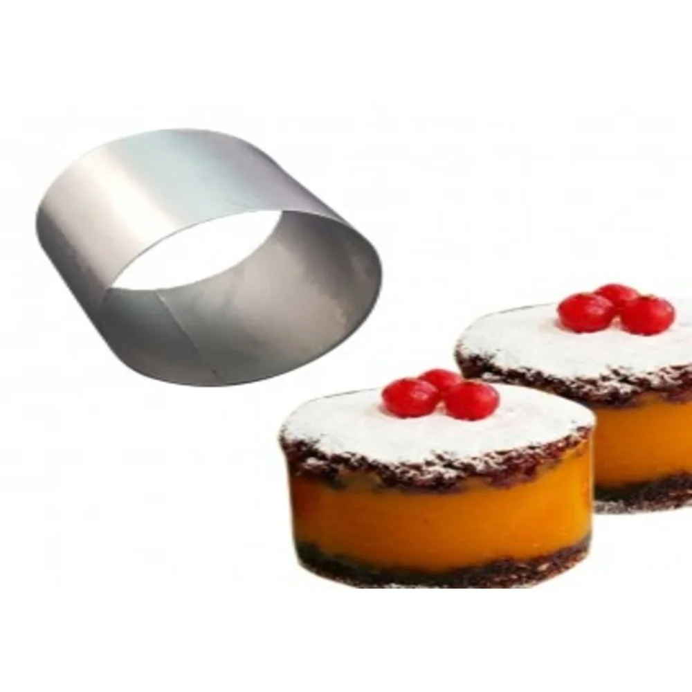 Stainless Steel 6 Pieces Round Parfait Single Cake Mold 8x6 cm Professional kitchen supplies fast food Fast shipping from Turkey