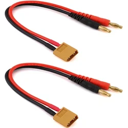 2 PCS Kabel do ładowania XT60 z wtyczką bananową 4 mm do wtyczki akumulatora RC Lipo Przewód do ładowania