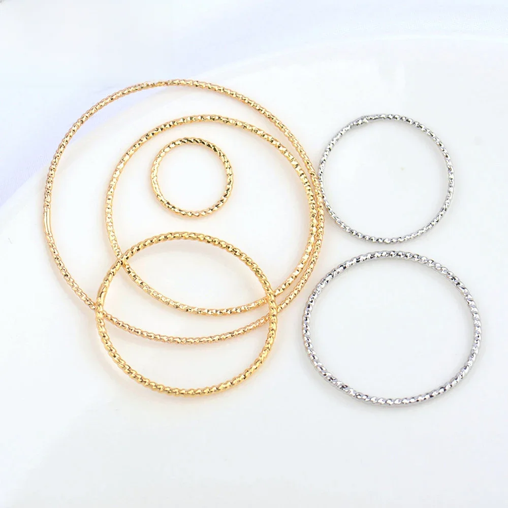 (3581)10PCS 18MM 20MM 24K Pozłacany mosiądz Okrągłe pierścienie skokowe Zamknięte pierścienie Wysokiej jakości biżuteria Diy Akcesoria — zdjęcie 2