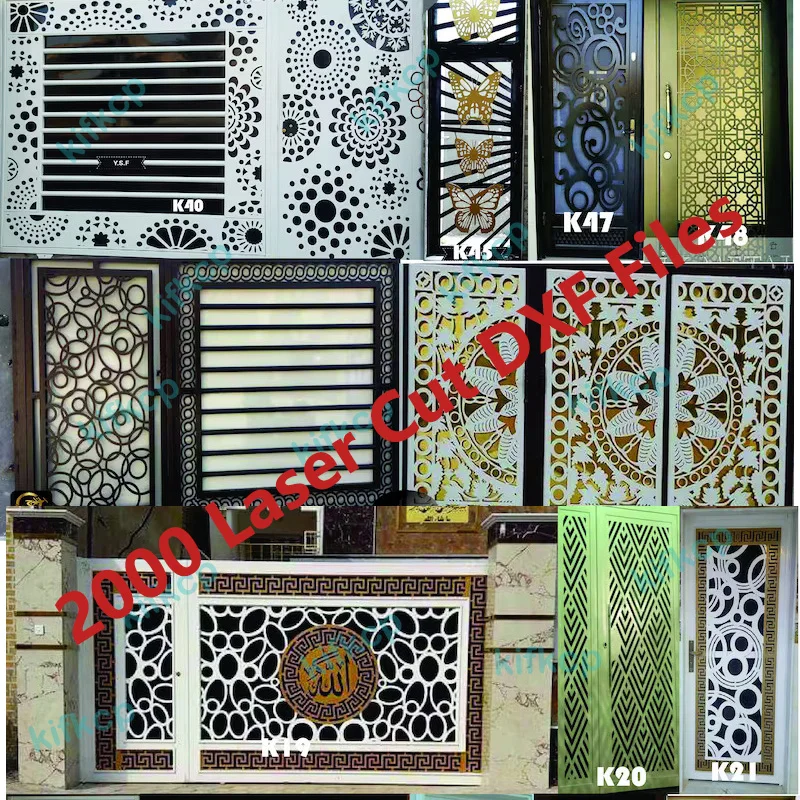 2000 Metal Door Home Garden Decor Sheet DXF Format 2D Vector Design CNC Laser Plasma Cutting Drawing  Files Collection