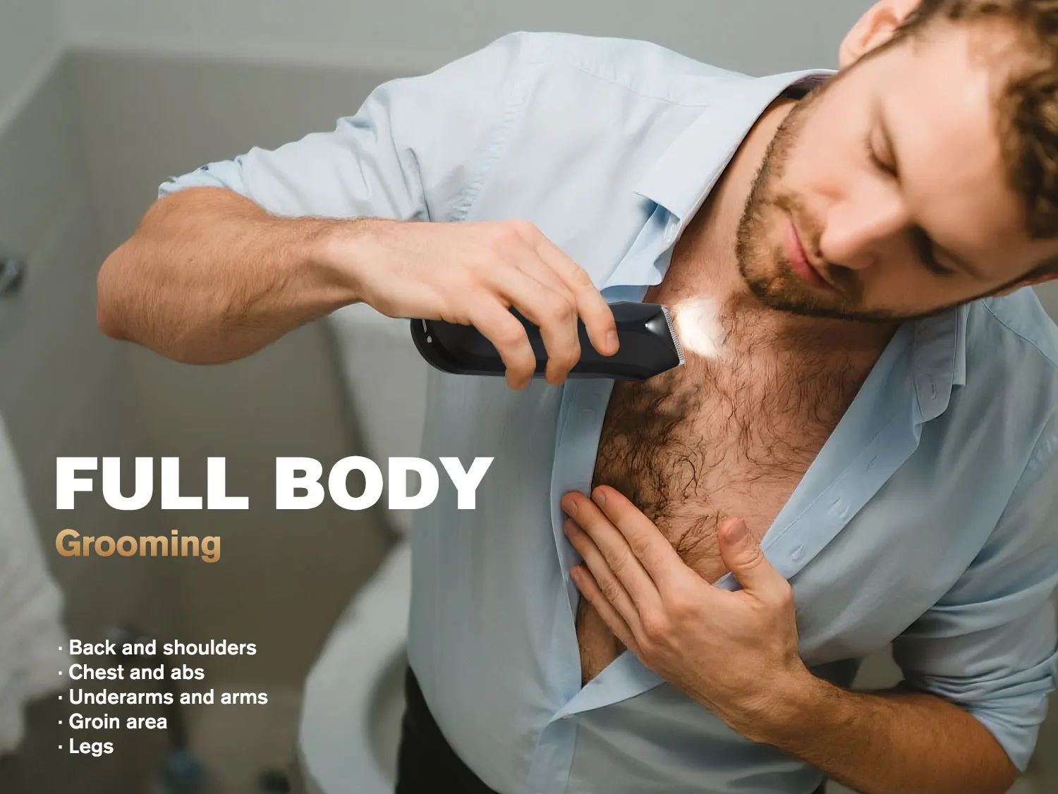 Manscaped Ball Trimmer für Männer, elektrisches Körperhaartrimmer-Set, perfektes Pflegewerkzeug, wiederaufladbarer Nass-/Trockenrasierer, für Leistengegend und Schambereich – Detail 3