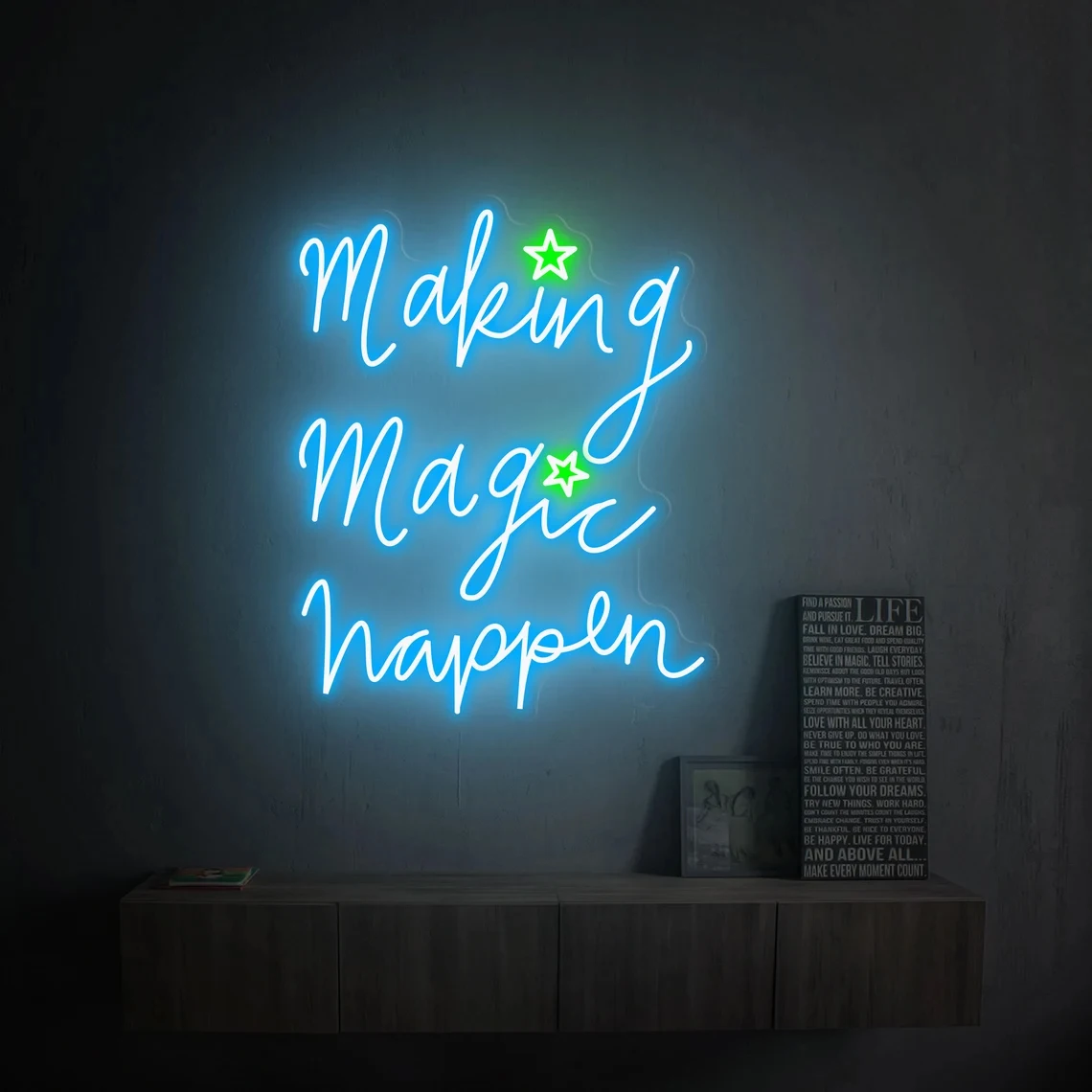 Making Magic Happen Neon Sign Salon Bar Home Office Club Wall Decor Bedroom Inspirational Quote Neon Birthday Gift