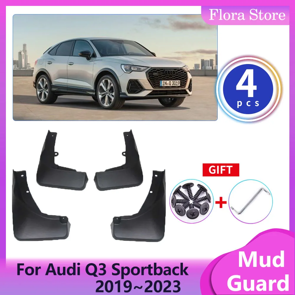 

For Audi Q3 Sportback 2019~2023 2022 Rear Fenders Splash Guards Wheels Protecti Covers Mudguards Auto Parts Exterior Accessories