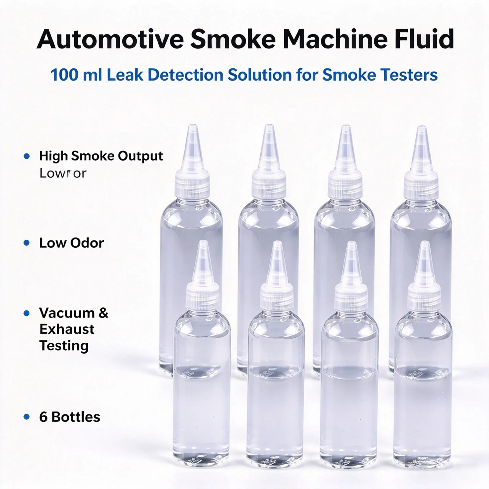 6 Bottle/100ml Universal Smoke Fluid Auto Smoke Leak Detector Special Test Oil for Car Pipe Leakage Testing Auto Repair Accessor