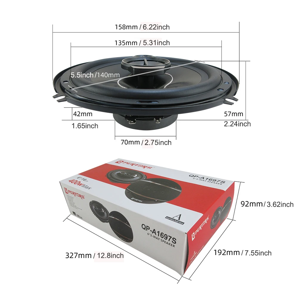 1Pair 6inch (2X400W) 800W Car Stereo Speakers Coaxial Áudio Car Speaker Componente de Substituição Rápida Porta do Veículo